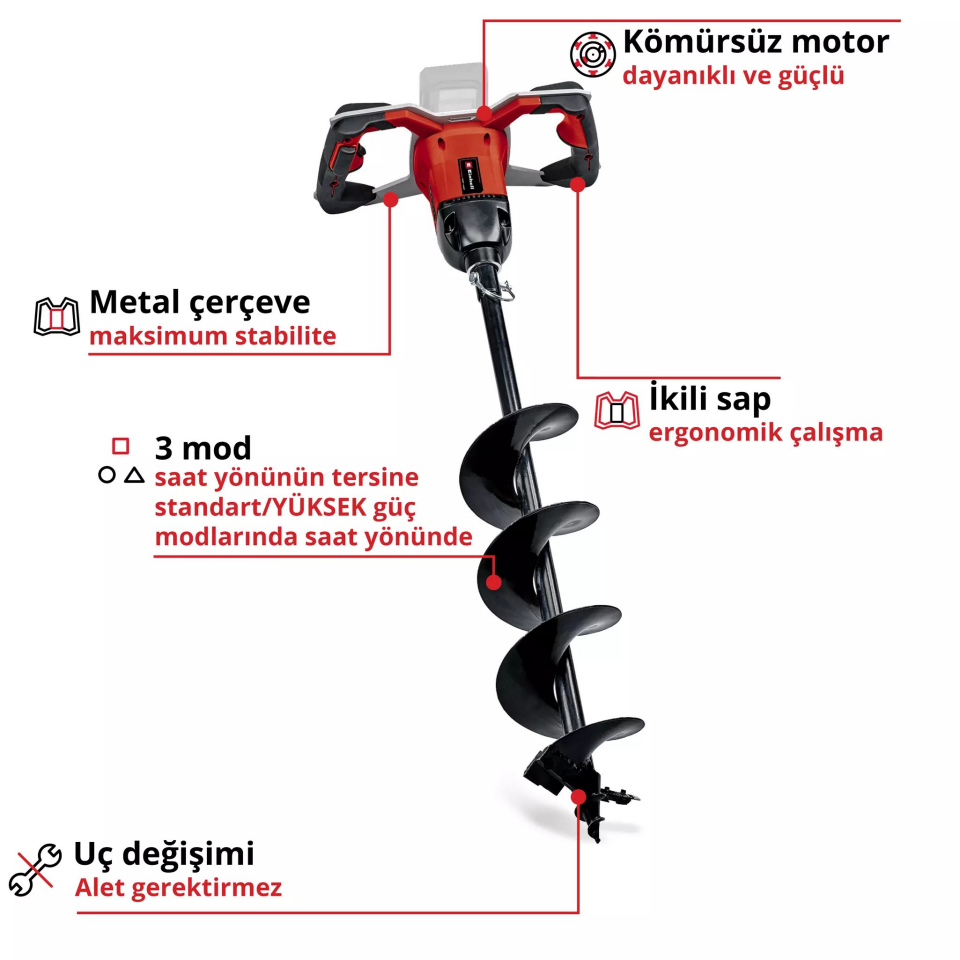 AKÜLÜ TOPRAK BURGU MAKİNESİ GP-EA 18/150 LI BL