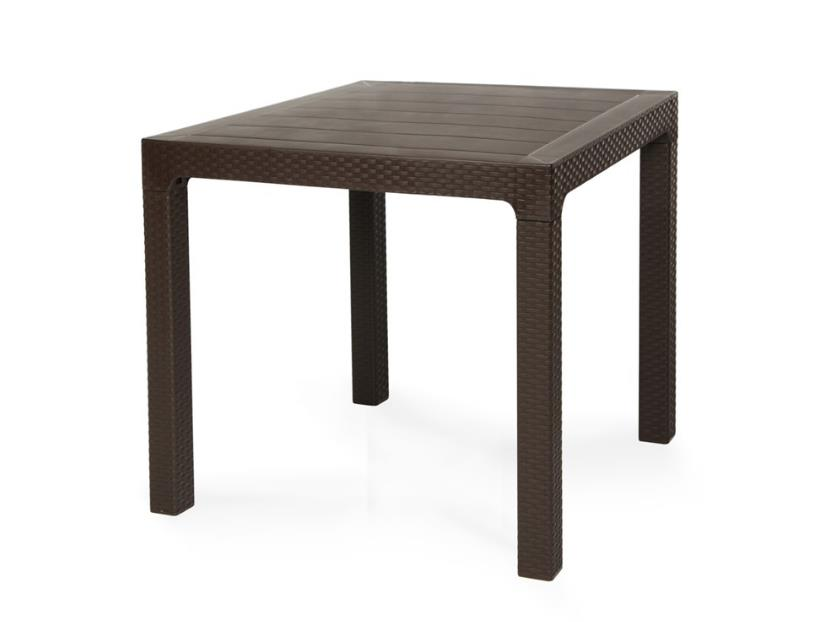 MASA DİKD. RATTAN PLASTİK WOOD CAMSIZ KAHVE