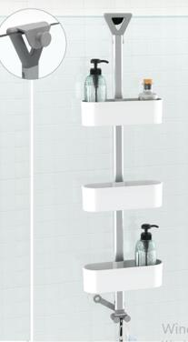 ŞAMPUANLIK 3'LÜ OVAL YÜKSEKLİK AYARLI 95CM  ŞEFFAF