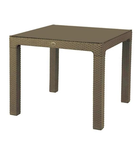 MASA DİKD. RATTAN PLASTİK WOOD CAMSIZ CAPUCİNO