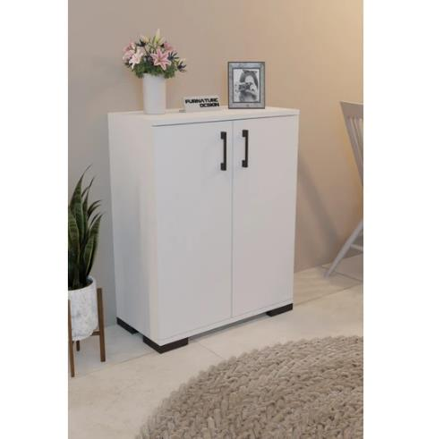 DOLAP ÇOK AMAÇLI 2 KAPAKLI 3RAFLI BEYAZ 64x75x32CM