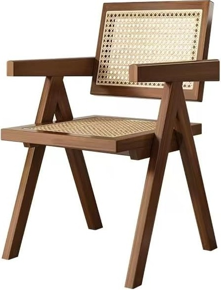 SANDALYE ESKİ DÖNEM AHŞAP KOLLU BEJ