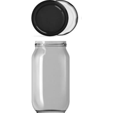 KAVANOZ CAM BASIC SİYAH KAPAK 1000CC