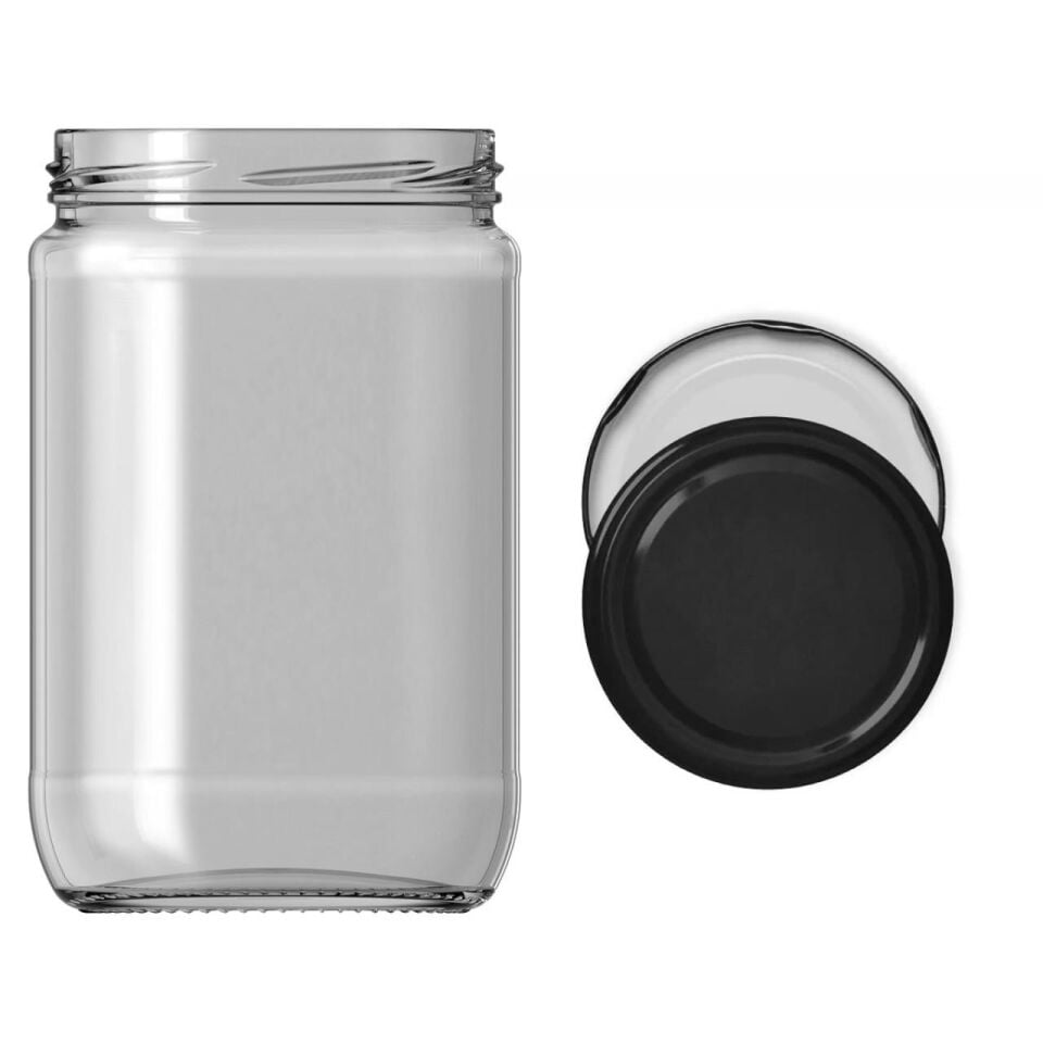 KAVANOZ CAM BASIC SİYAH KAPAK 580CC