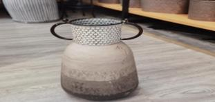 VAZO ÇİFT KULPLU KAHVERENGİ PASTEL 21*37