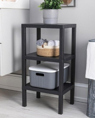 ORT-RAF 3 KATLI MODÜLER PVC GRİ-SİYAH