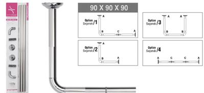 BANYO PERDE BORUSU KÖŞE KROM P.NOVA