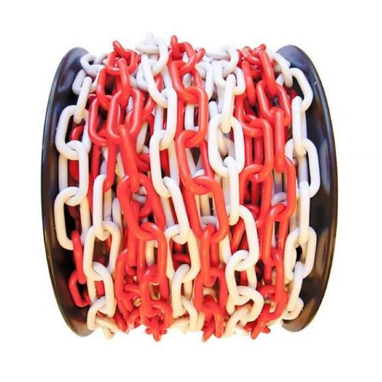 PLASTİK ZİNCİR KIRMIZI BEYAZ 8MM 50M/TOP