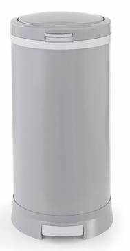 ÇÖP KOVASI PEDALLI BEBEK BEZİ ÇELİK E55 BEYAZ-GRİ