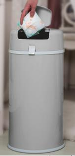 ÇÖP KOVASI BEBEK BEZİ KAPAKLI ÇELİK GRİ