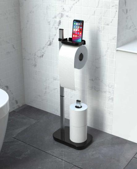ORT-TUVALET KAĞITLIK YEDEKLİ TELEFON TUTUCULU SİYA