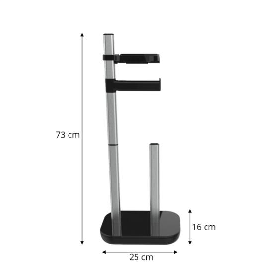 ORT-TUVALET KAĞITLIK YEDEKLİ TELEFON TUTUCULU SİYA