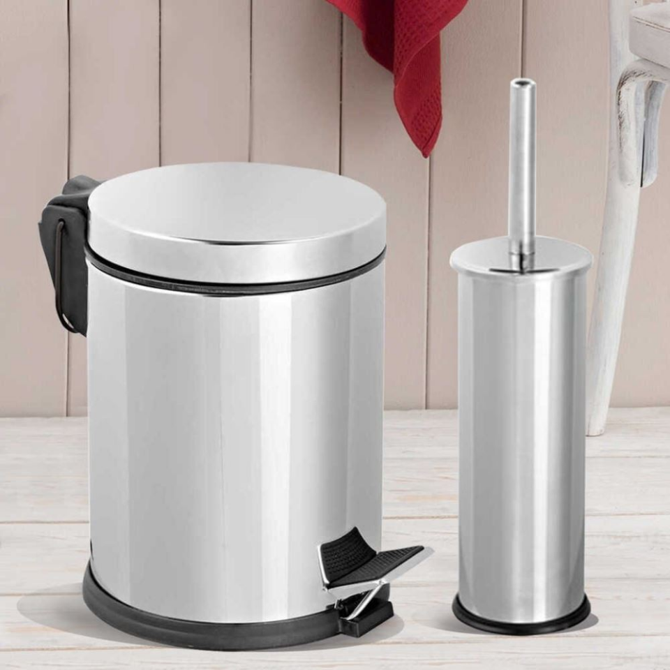 BANYO SETİ 2Lİ KROM MİKRO ÇÖP KVSI+WC FIRÇA