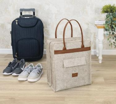 SEYAHAT ÇANTASI AYAKKABI DERİ KULPLU 35X22X40C