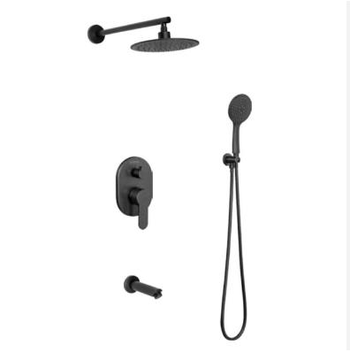 ANKASTRE BANYO SETİ 3 YÖNLÜ YUVARLAK SİYAH