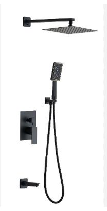 ANKASTRE BANYO SETİ 3 YÖNLÜ KARE SİYAH