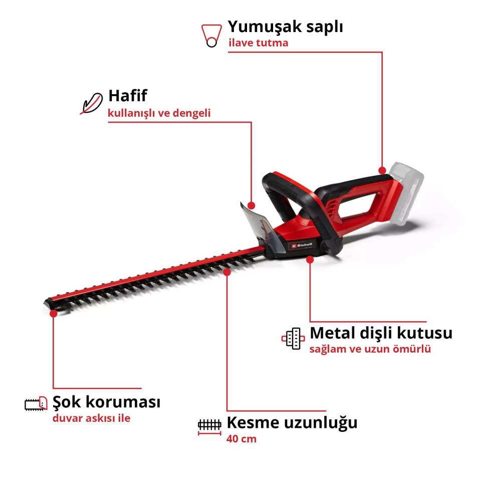 NET*/AKÜLÜ ÇİT BUDAMA GC-CH 18/40 Li Solo (AKÜSÜZ)