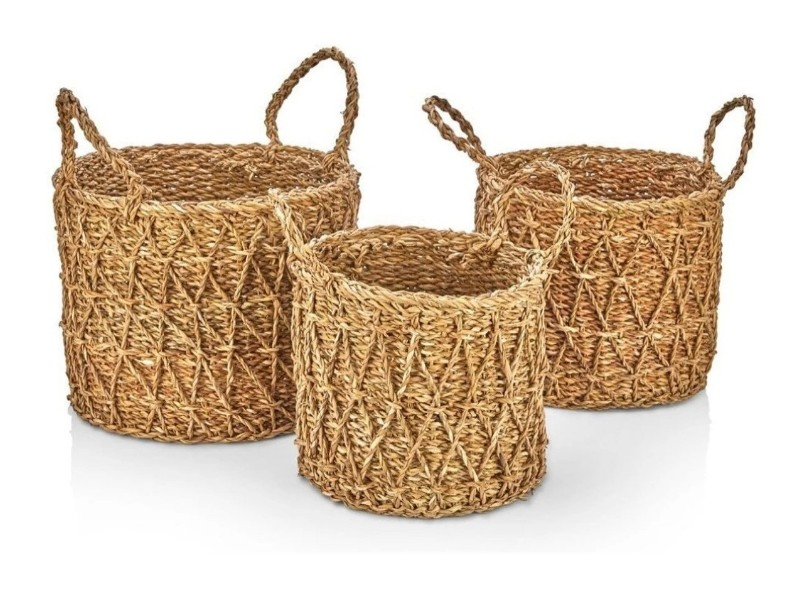 SAKSI ÇAPRAZ DESENLİ YUVARLAK S/2