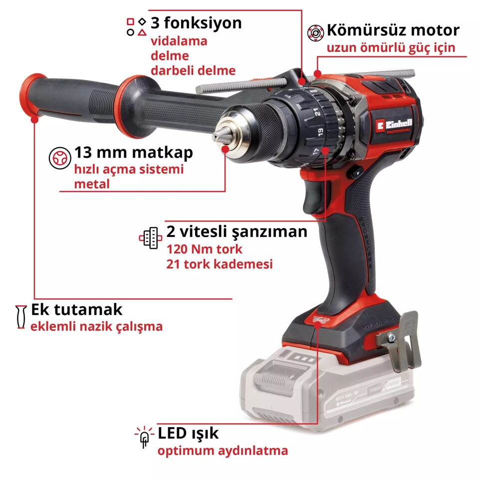 AKÜLÜ DARBELİ VİDALAMA TP-CD 18/120 Li-i BL - Solo