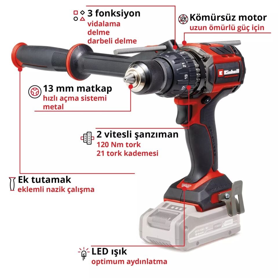 AKÜLÜ DARBELİ VİDALAMA TP-CD 18/120 Li-i BL - Solo