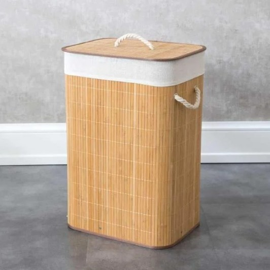 ÇAMAŞIR SEPETİ NAT. ÇAM DİKT. KAPAKLI 72 LT