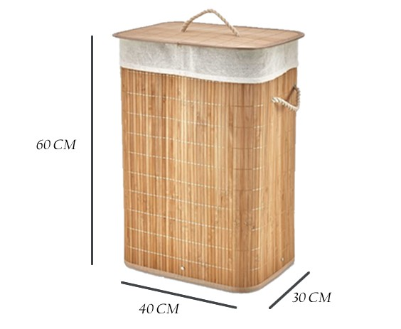 ÇAMAŞIR SEPETİ NAT. ÇAM DİKT. KAPAKLI 72 LT