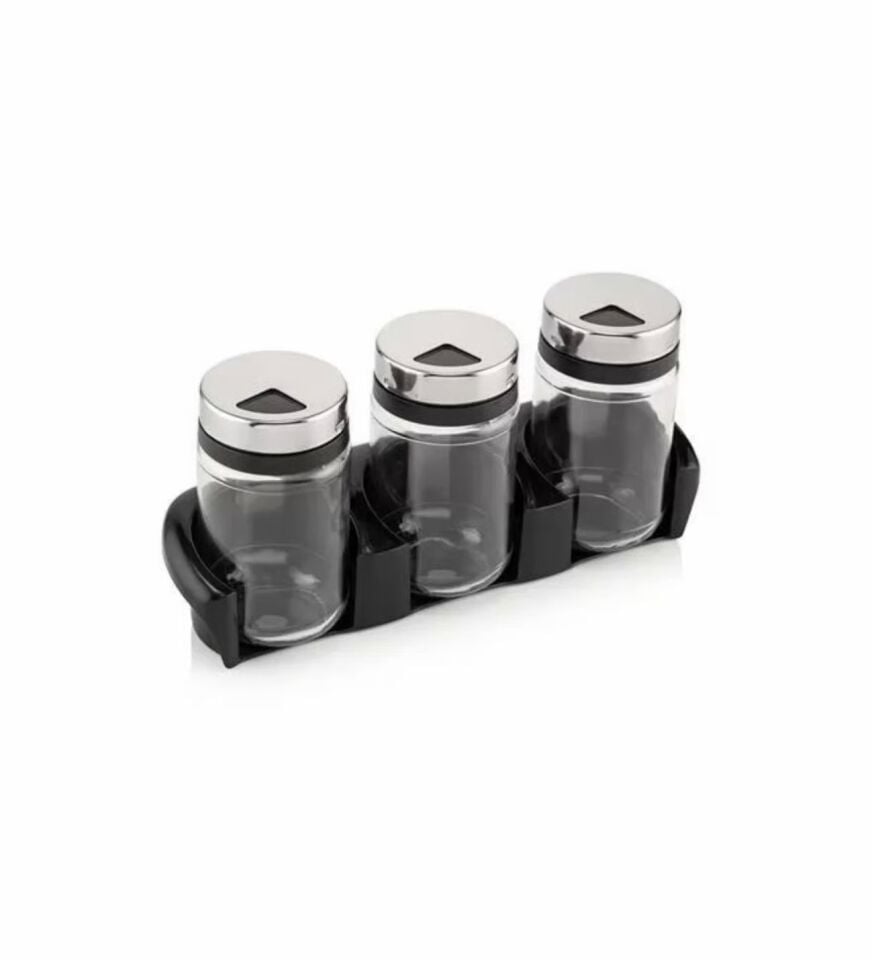 BAHARATLIK 3LÜ STANDLI METAL KAPAK CAM