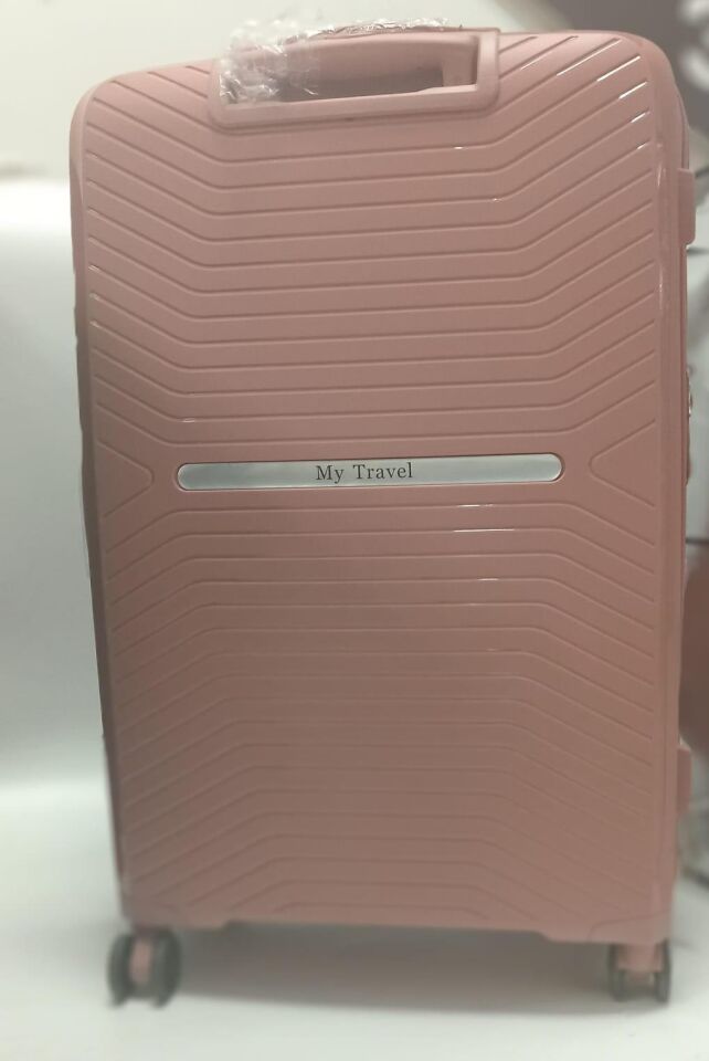 VALİZ MY TRAVEL İSİMLİK BÜYÜK BOY PEMBE/GRİ 28CM