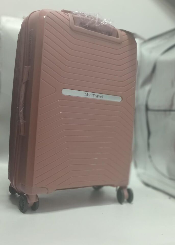 VALİZ MY TRAVEL İSİMLİK ORTA BOY PEMBE/GRİ 24CM