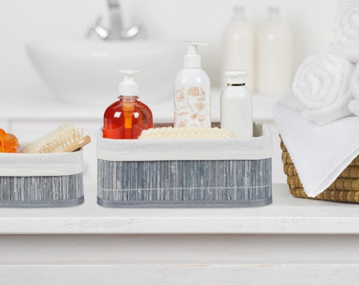 SEPET GRİ BAMBU DÜZ BÜYÜK