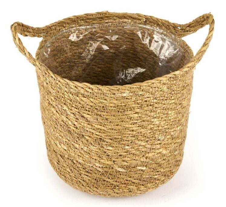 SEPET SAKSI HASIR YUVARLAK KULPLU BÜYÜK 25*24