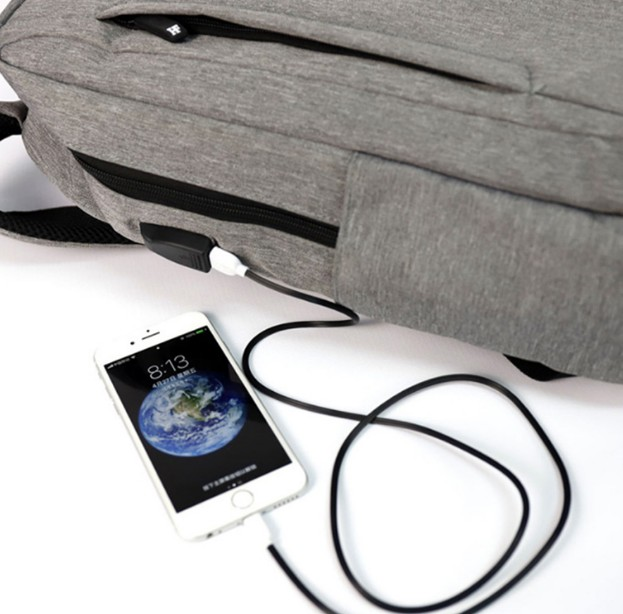 NET*/ÇANTA SIRT LAPTOP BÖLMELİ USBLİ GRİ