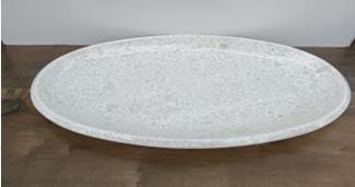 OVAL SUNUMLUK TABAK MERMER DESENLİ
