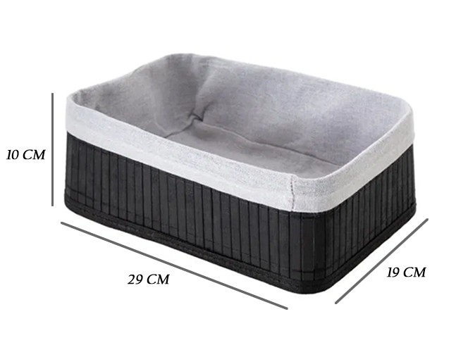 SEPET SİYAH BAMBU DÜZ ORTA