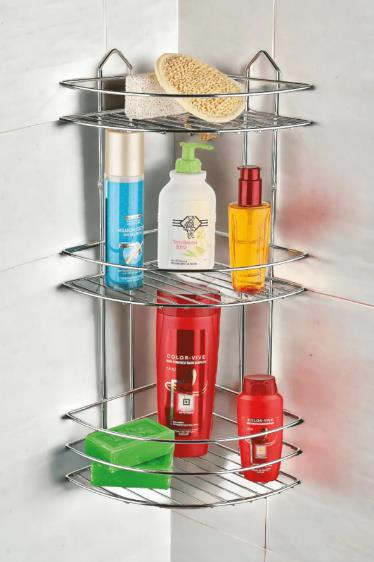 3LÜ KÖŞE ŞAMPUANLIK KROM