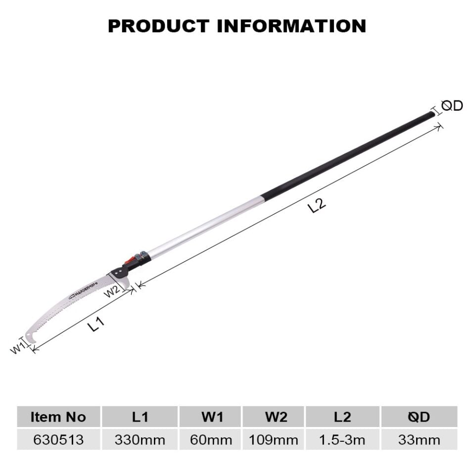 DAL KESME MAKASI YÜKSEK  KOLU ALÜMİNYUM  1.5m-3.0m