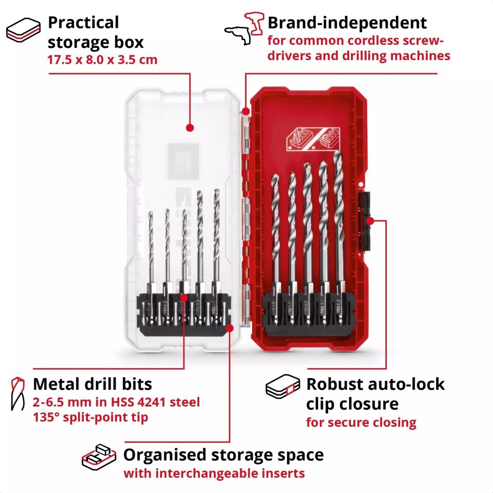 METAL DELME UÇ SETİ 10 PARÇA S-CASE KUTU 108723