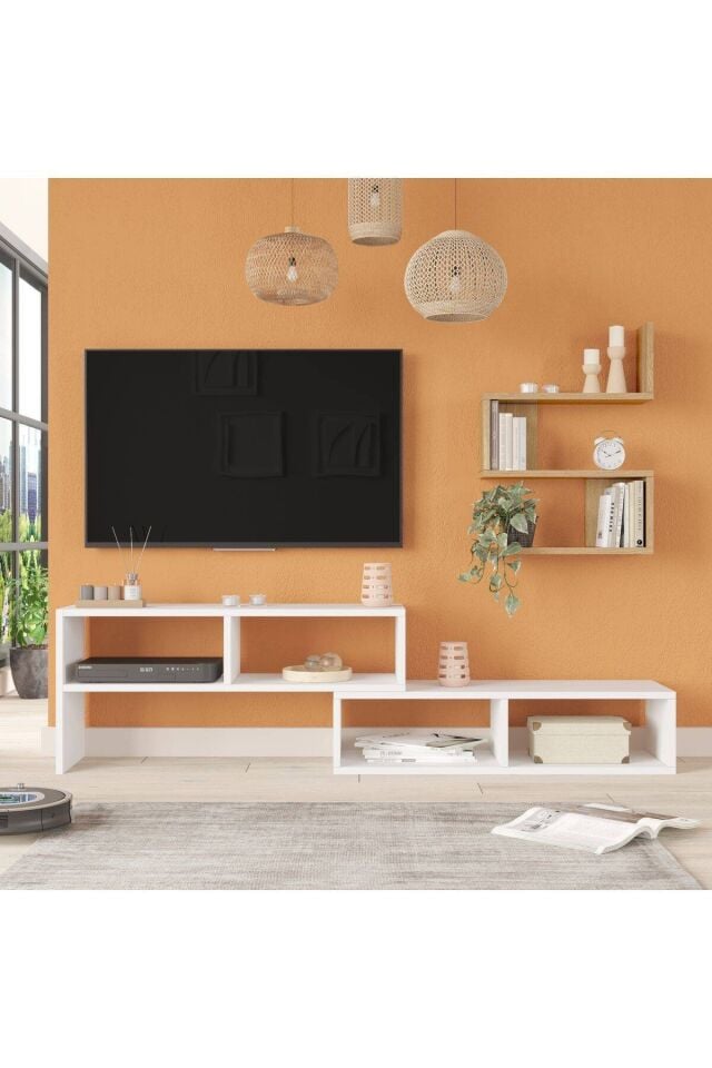 TV ÜNİTESİ 1818x300x432MM BEYAZ