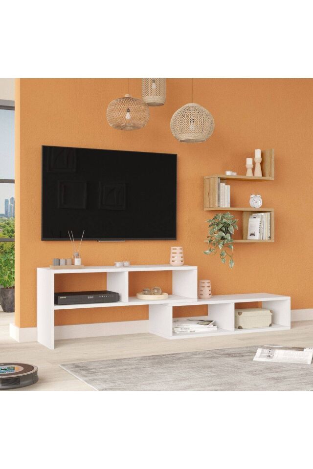 TV ÜNİTESİ 1818x300x432MM BEYAZ