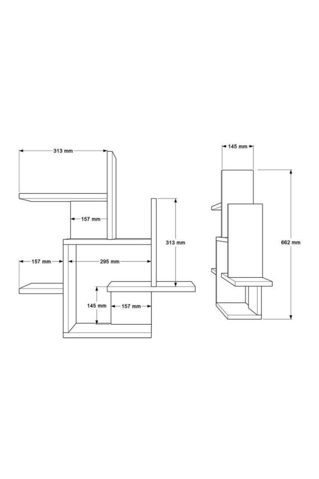 DUVAR RAFI 660x145x662MM BEYAZ