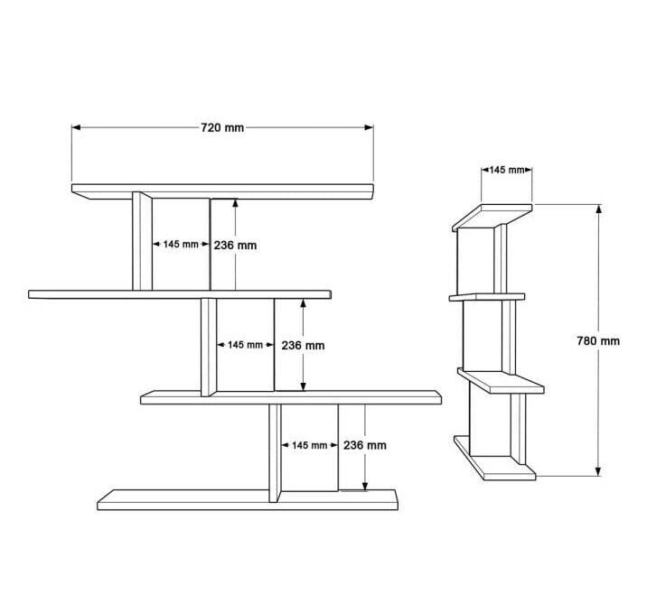DUVAR RAFI 980x145x1030MM BEYAZ