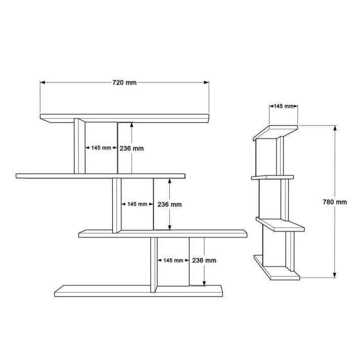 NET*/DUVAR RAFI 980x145x1030MM ÇAM/ANTRASİT