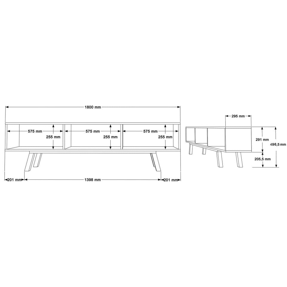 NET*/TV ÜNİTESİ 1800x295x496MM BEYAZ