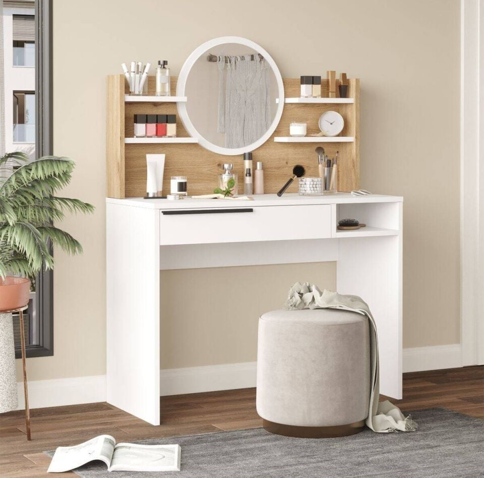 MAKYAJ MASASI 1000x445x750MM BEYAZ