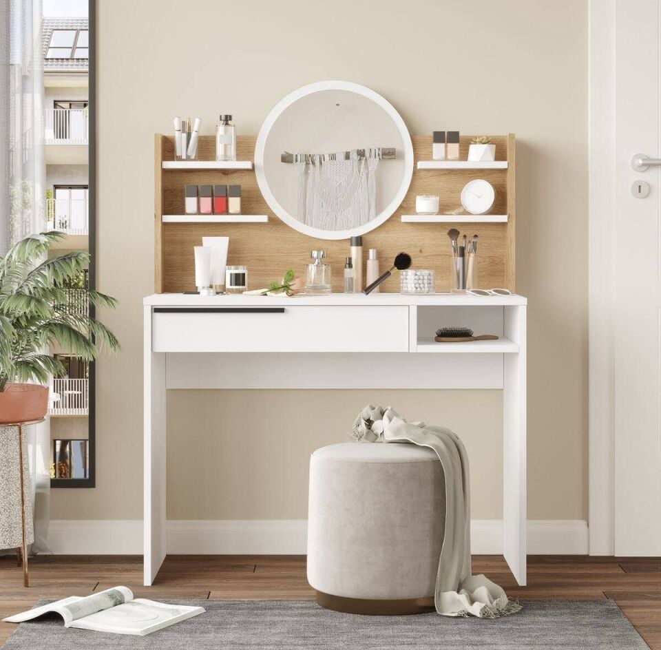 MAKYAJ MASASI 1000x445x750MM BEYAZ