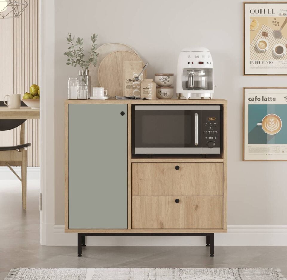 KAHVE KÖŞESİ 880x355x850MM ÇAM/YEŞİL KAPAK