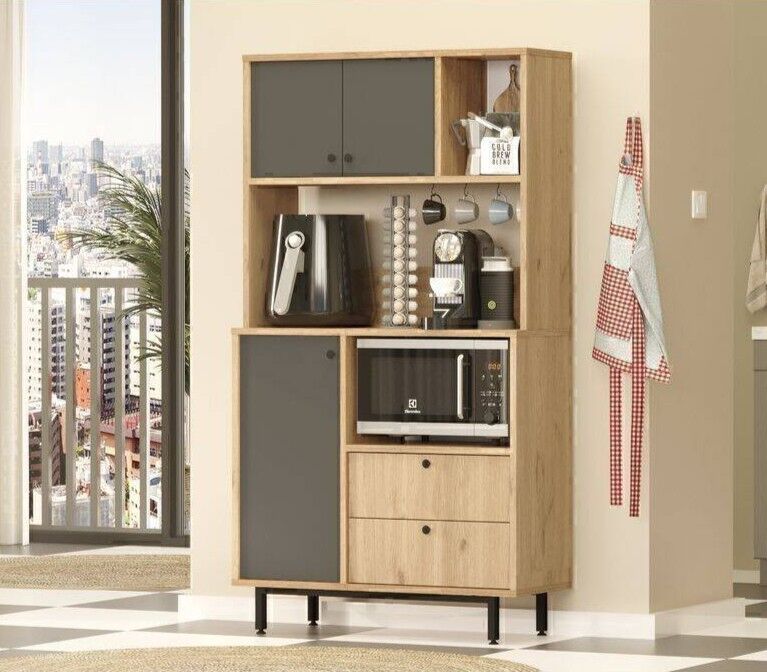 NET*/KAHVE KÖŞESİ 880x355x1612MM ÇAM/ANTRASİT KAPA
