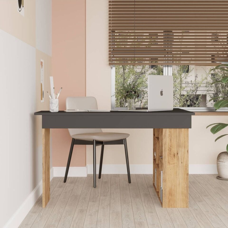 NET*/OFİS MASASI 1150x1200x720MM ÇAM/ANTRASİT