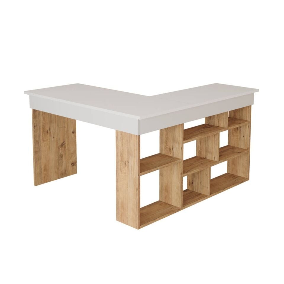 OFİS MASASI 1150x1200x720MM ÇAM/BEYAZ