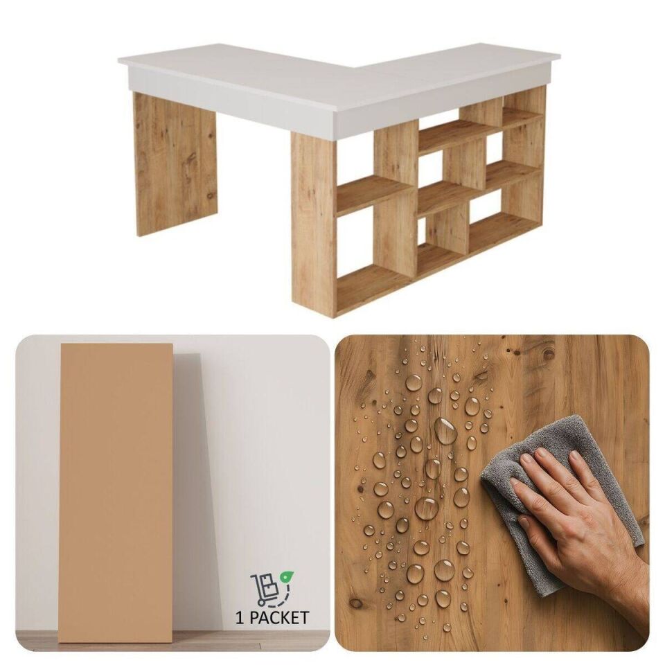 NET*/OFİS MASASI 1150x1200x720MM ÇAM/BEYAZ